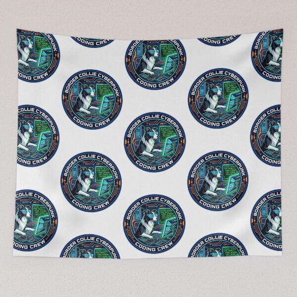 Item preview, Border Collie Cyberpunk Coding Crew Programming Developer designed and sold by PictoVibe.