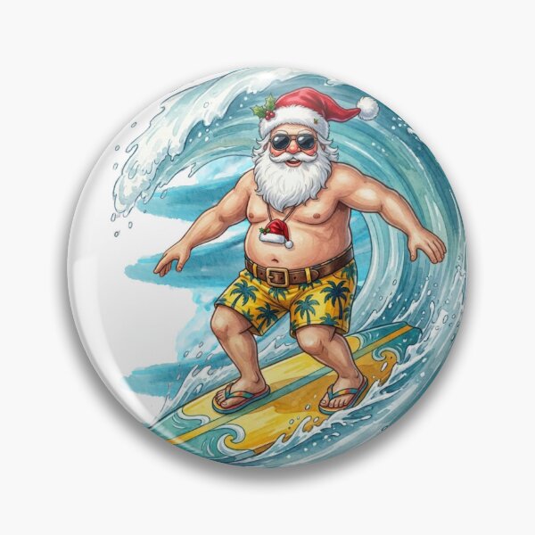 Item preview, Surfing Santa Claus Christmas in July designed and sold by VibranPalette.