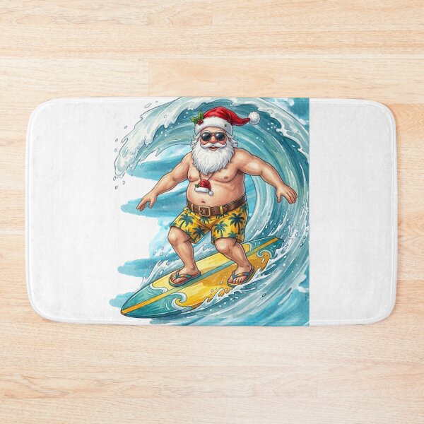 Item preview, Surfing Santa Claus Christmas in July designed and sold by VibranPalette.