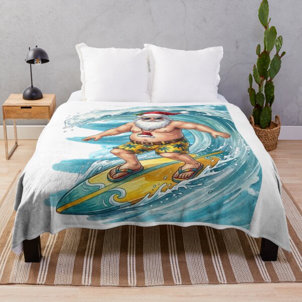 Item preview, Surfing Santa Claus Christmas in July designed and sold by VibranPalette.