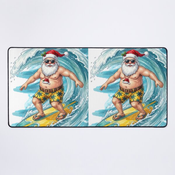 Item preview, Surfing Santa Claus Christmas in July designed and sold by VibranPalette.