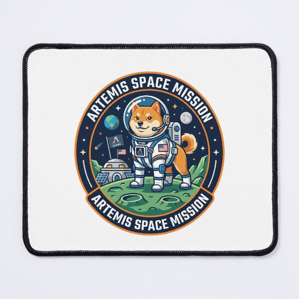 Item preview, Shiba Inu Astronaut Artemis Space Mission Lunar Base designed and sold by PictoVibe.