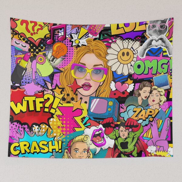 Item preview, Retro Pop Art Maximalist Collage  designed and sold by Side By Side Studio.