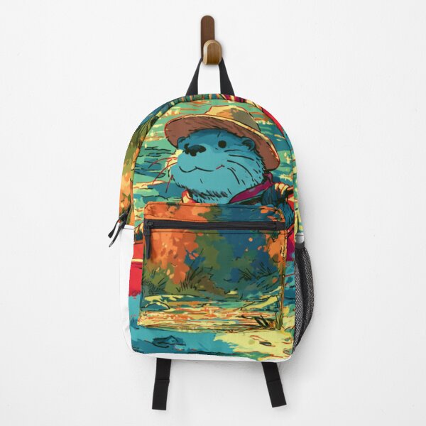 Item preview, Cool Otter Paddling Red Kayak Autumn Forest Comic Art designed and sold by UhuCriei .