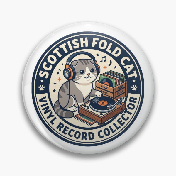Item preview, Scottish Fold Cat Vinyl Record Collector Turntable LP designed and sold by PictoVibe.
