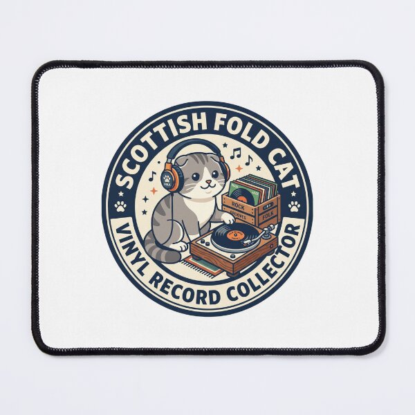 Item preview, Scottish Fold Cat Vinyl Record Collector Turntable LP designed and sold by PictoVibe.