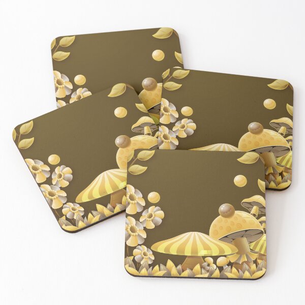 Item preview, Golden Mushroom Garden Relief Art Frame designed and sold by Lexkon Liu's art.