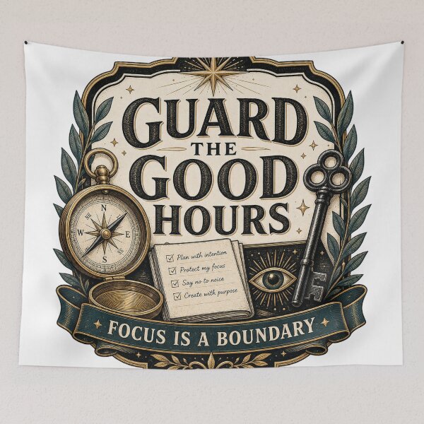 Item preview, Guard The Good Hours Focus Is A Boundary Design designed and sold by houseoflushella.