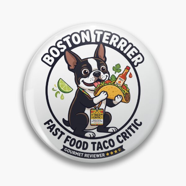 Item preview, Boston Terrier Fast Food Taco Critic Mexican Lime designed and sold by PictoVibe.