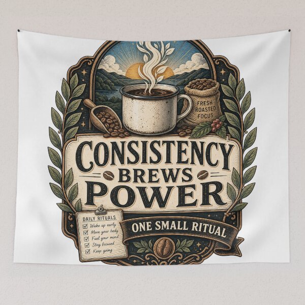 Item preview, Consistency Brews Power Morning Routine Design designed and sold by houseoflushella.