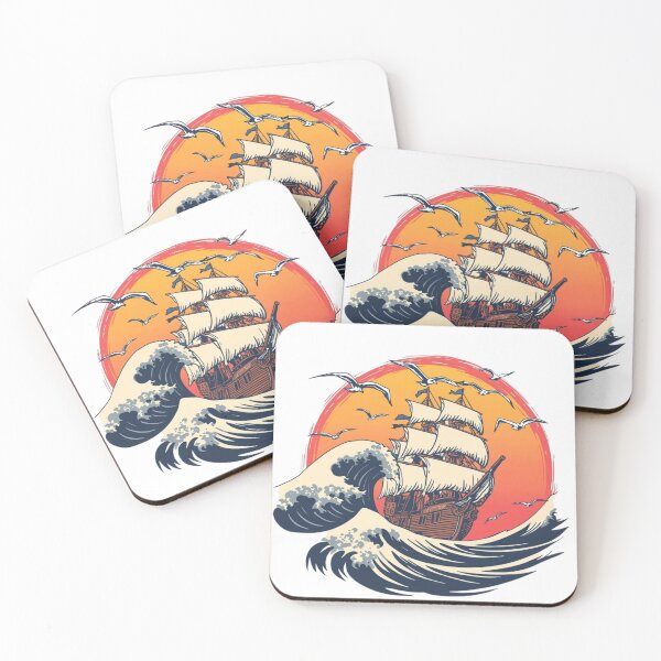 Item preview, Vintage Sailing Ship Ocean Waves Sunset Retro Nautical Adventure Gift designed and sold by redblink store.
