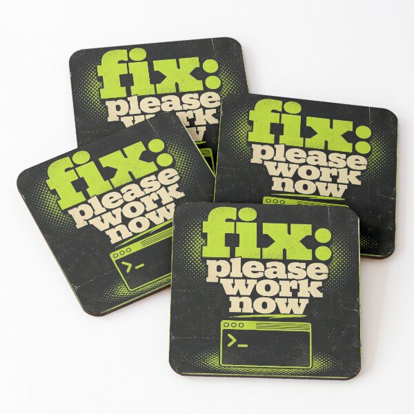 Item preview, Fix Please Work Now - Funny Programmer Commit Message Shirt designed and sold by Geek Tracy Shop.