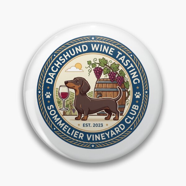 Item preview, Dachshund Wine Tasting Sommelier Vineyard Club Red designed and sold by PictoVibe.