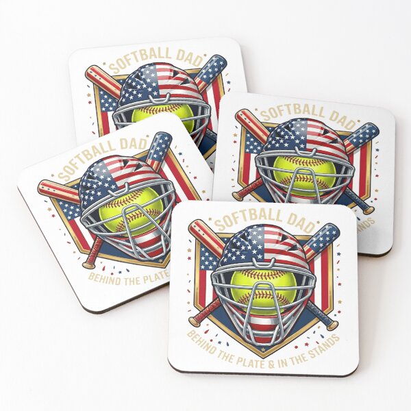 Item preview, Patriotic Softball Dad Catcher Mask American Flag Graphic designed and sold by NCalNoveltees.