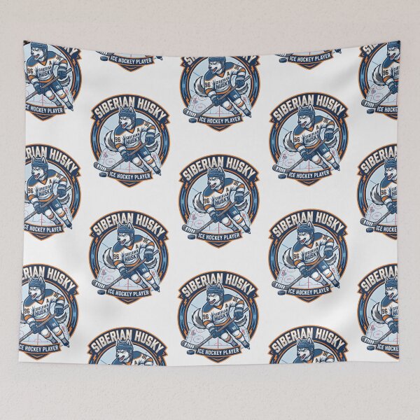 Item preview, Siberian Husky Ice Hockey Player Winter Skater designed and sold by PictoVibe.