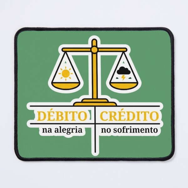 Item preview, Debit in Joy, Credit in Suffering — Accounting Humor (Débito na Alegria, Crédito no Sofrimento — Humor Contábil) designed and sold by HAPPY HARBOR DESIGN .