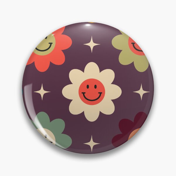 Item preview, Retro Smiley Flower Pattern | Groovy 70s Floral Seamless Design | Cute Vintage Daisy Aesthetic designed and sold by RJACreative.