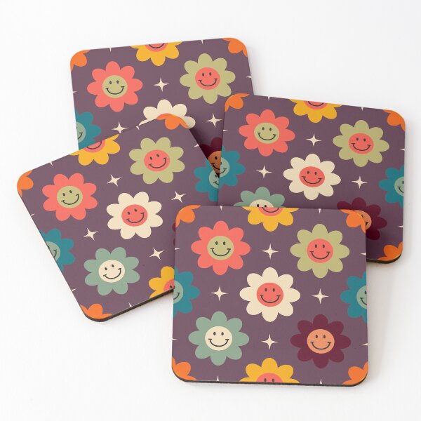 Item preview, Retro Smiley Flower Pattern | Groovy 70s Floral Seamless Design | Cute Vintage Daisy Aesthetic designed and sold by RJACreative.