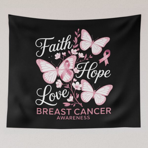Item preview, Butterfly Faith Hope Love Ribbon Breast Cancer Awareness designed and sold by sailorjessiArt.