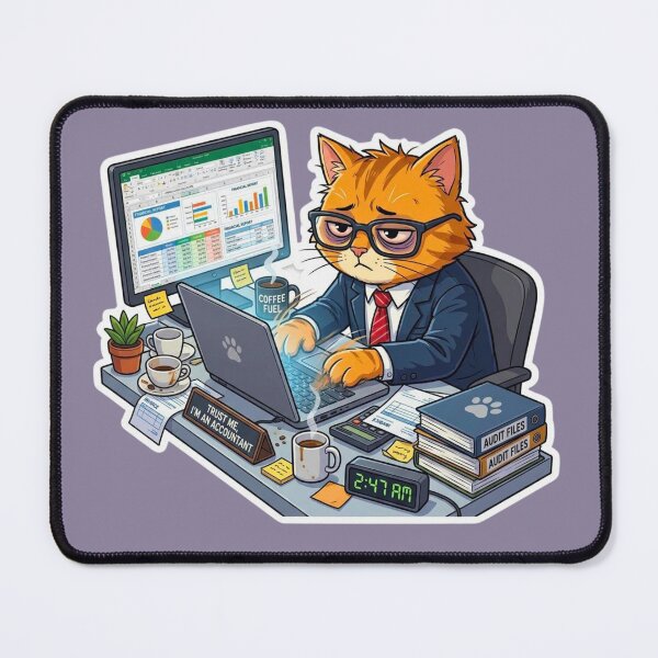 Item preview, Running On Coffee And Excel Cat designed and sold by HAPPY HARBOR DESIGN .