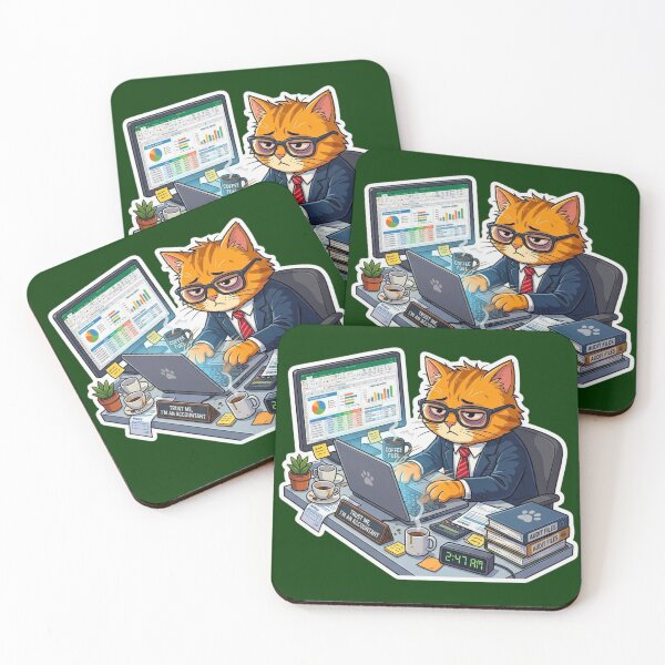 Item preview, Running On Coffee And Excel Cat designed and sold by HAPPY HARBOR DESIGN .