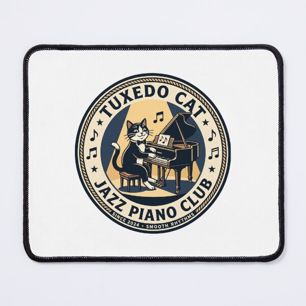 Item preview, Tuxedo Cat Jazz Piano Musician Vinyl Record designed and sold by PictoVibe.