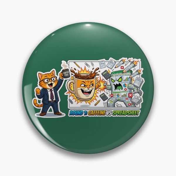 Item preview, Caffeine Vs Spreadsheet Accountant Cat designed and sold by HAPPY HARBOR DESIGN .