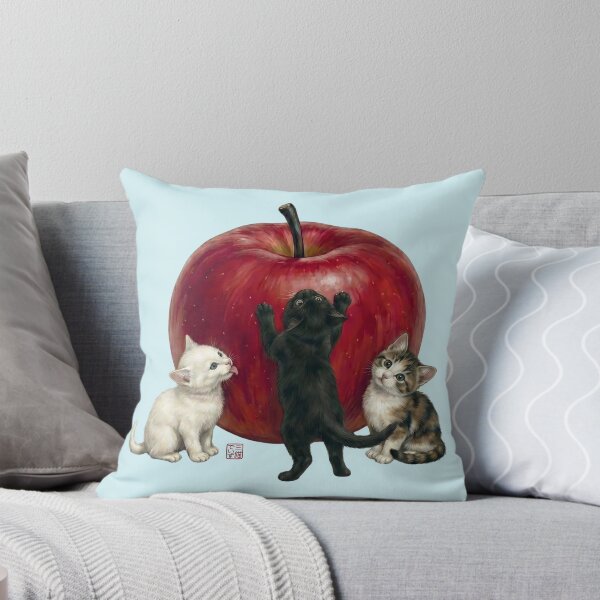 Item preview, San Neko Days - Cute Triplet Cats and Big Japanese Fuji Apple designed and sold by JapanekoGallery.