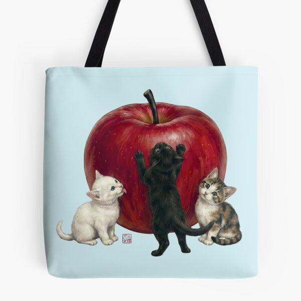 Item preview, San Neko Days - Cute Triplet Cats and Big Japanese Fuji Apple designed and sold by JapanekoGallery.