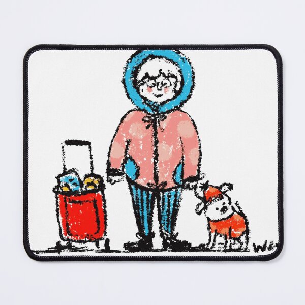 Item preview, Cute Crayon Traveling Character With Red Suitcase And Little Dog designed and sold by NaiveCore.