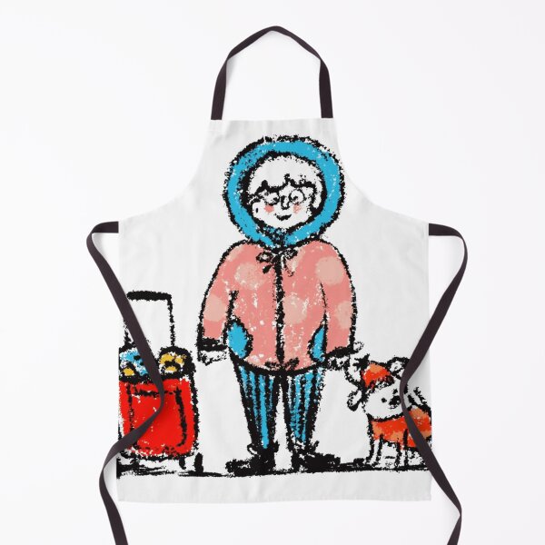 Item preview, Cute Crayon Traveling Character With Red Suitcase And Little Dog designed and sold by NaiveCore.