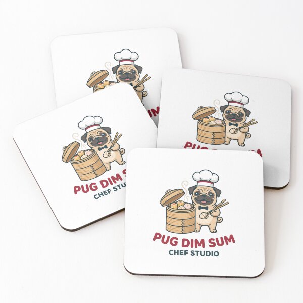 Item preview, Pug Dim Sum Chef Dumpling Basket Kitchen designed and sold by PictoVibe.