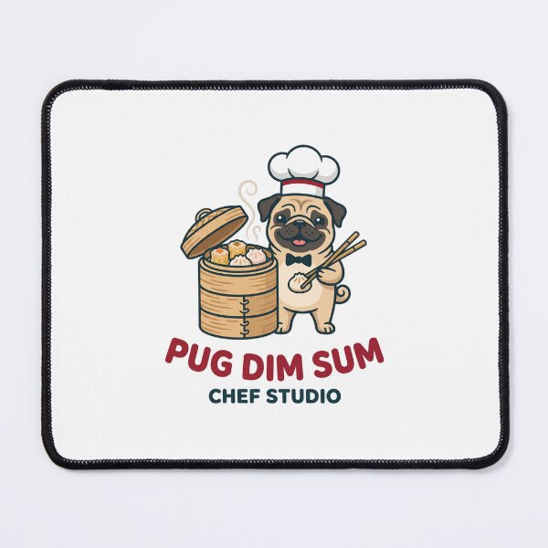 Item preview, Pug Dim Sum Chef Dumpling Basket Kitchen designed and sold by PictoVibe.