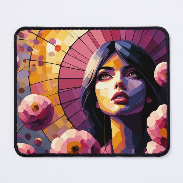 Item preview, Floral Woman Portrait with Parasol – Bold Retro Vector Art designed and sold by ArtByBoya.