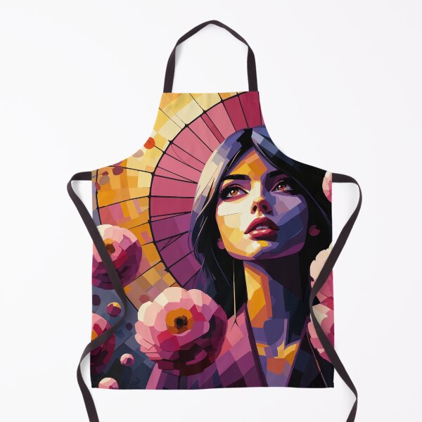 Item preview, Floral Woman Portrait with Parasol – Bold Retro Vector Art designed and sold by ArtByBoya.