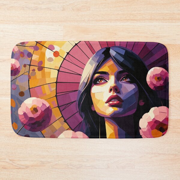Item preview, Floral Woman Portrait with Parasol – Bold Retro Vector Art designed and sold by ArtByBoya.
