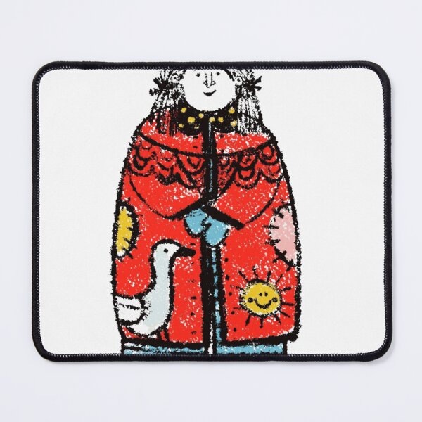 Item preview, Folk Art Character Red Coat Sun Patch Crayon Illustration designed and sold by NaiveCore.