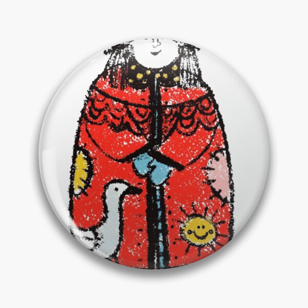 Item preview, Folk Art Character Red Coat Sun Patch Crayon Illustration designed and sold by NaiveCore.
