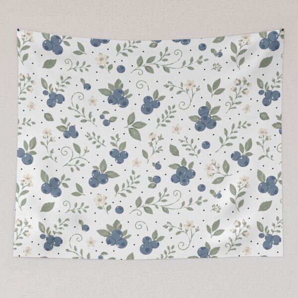 Item preview, Cute Blueberry Botanical Cottagecore Floral Pattern Tote Bag designed and sold by FestivityFinds.