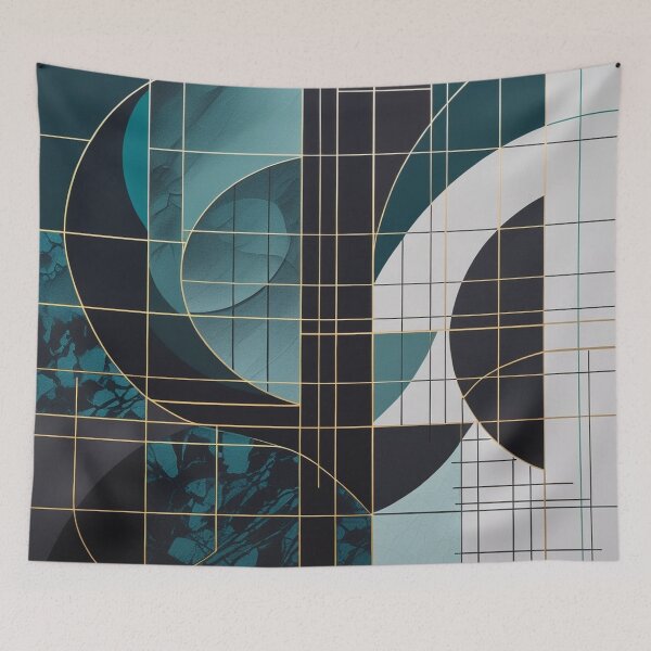 Item preview, Modern Teal Geometric Abstraction designed and sold by semenol.