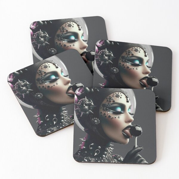 Item preview, Goth Space Queen Licking Lollipop designed and sold by Voodoo Store Paranormal Collections.