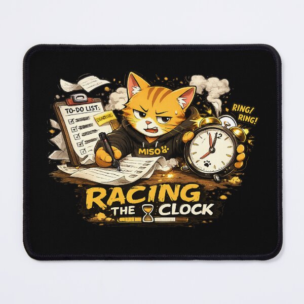 Item preview, MISO | Racing The Clock Funny Cat Meme T-Shirt & Sticker Design designed and sold by Meow-Attitude.