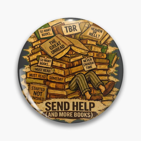 Item preview, Death by TBR Pile - Retro Book Lover Cartoon designed and sold by radiogalaxy.