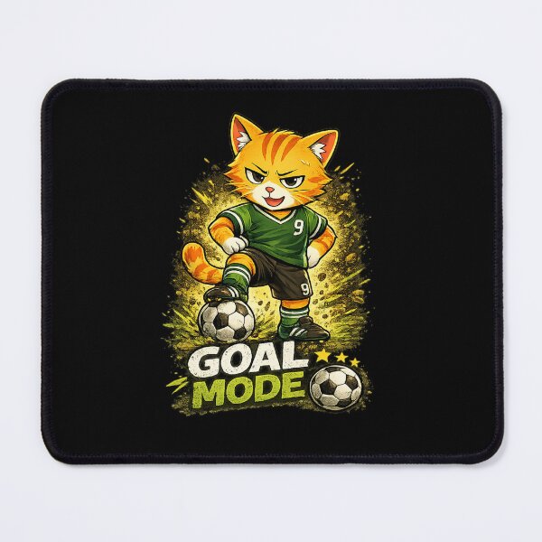 Item preview, MISO | Goal Mode Funny Soccer Cat T-Shirt & Sticker Design designed and sold by Meow-Attitude.