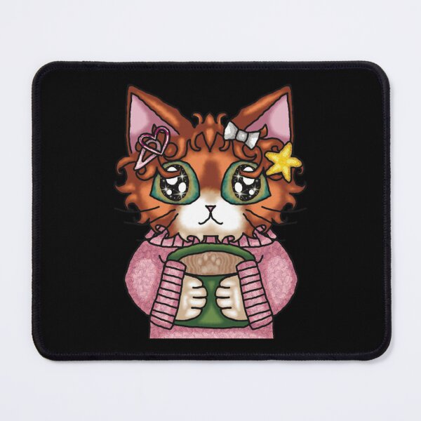 Item preview, Coffee Loving Cat Cute Chibi Anime Glasses Illustration designed and sold by TacoCatDesign.