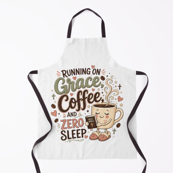 Item preview, Christian Coffee, Running On Grace Coffee And Zero Sleep Kawaii Retro designed and sold by graphic-genie.