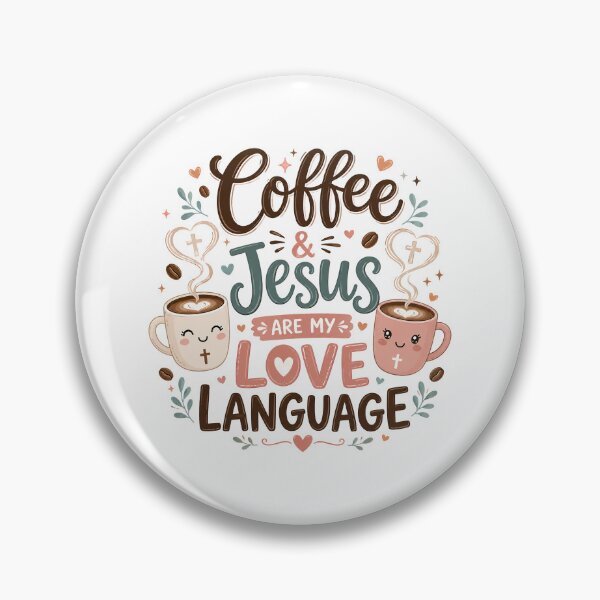 Item preview, Christian Coffee, Coffee And Jesus Are My Love Language Kawaii Retro designed and sold by graphic-genie.