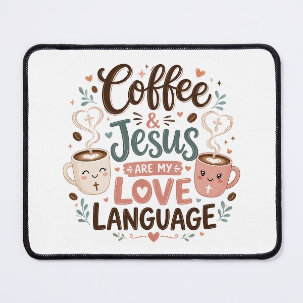 Item preview, Christian Coffee, Coffee And Jesus Are My Love Language Kawaii Retro designed and sold by graphic-genie.