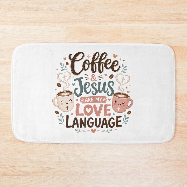 Item preview, Christian Coffee, Coffee And Jesus Are My Love Language Kawaii Retro designed and sold by graphic-genie.