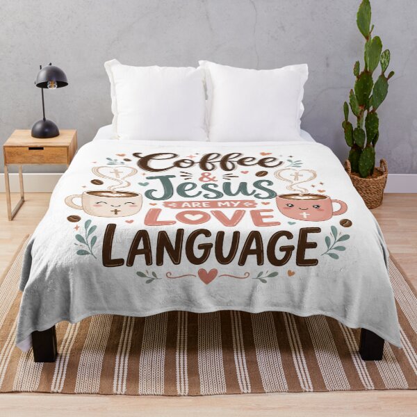 Item preview, Christian Coffee, Coffee And Jesus Are My Love Language Kawaii Retro designed and sold by graphic-genie.